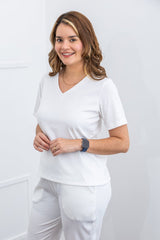 Blusa Nina - Gola V Canelado Flex - Naguirre Shop