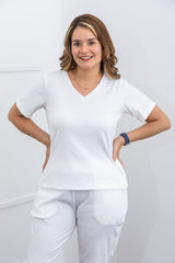 Blusa Nina - Gola V Canelado Flex - Naguirre Shop