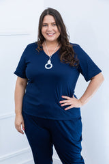 Blusa Nina - Gola V Canelado Flex - Naguirre Shop