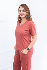 Blusa Nina - Gola V Canelado Flex - Naguirre Shop