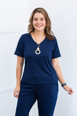 Blusa Nina - Gola V Canelado Flex - Naguirre Shop