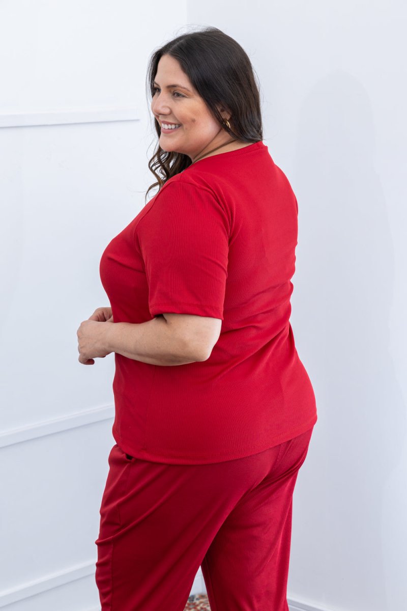 Blusa Nina - Gola V Canelado Flex - Naguirre Shop