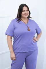 Blusa Nina - Gola V Canelado Flex - Naguirre Shop