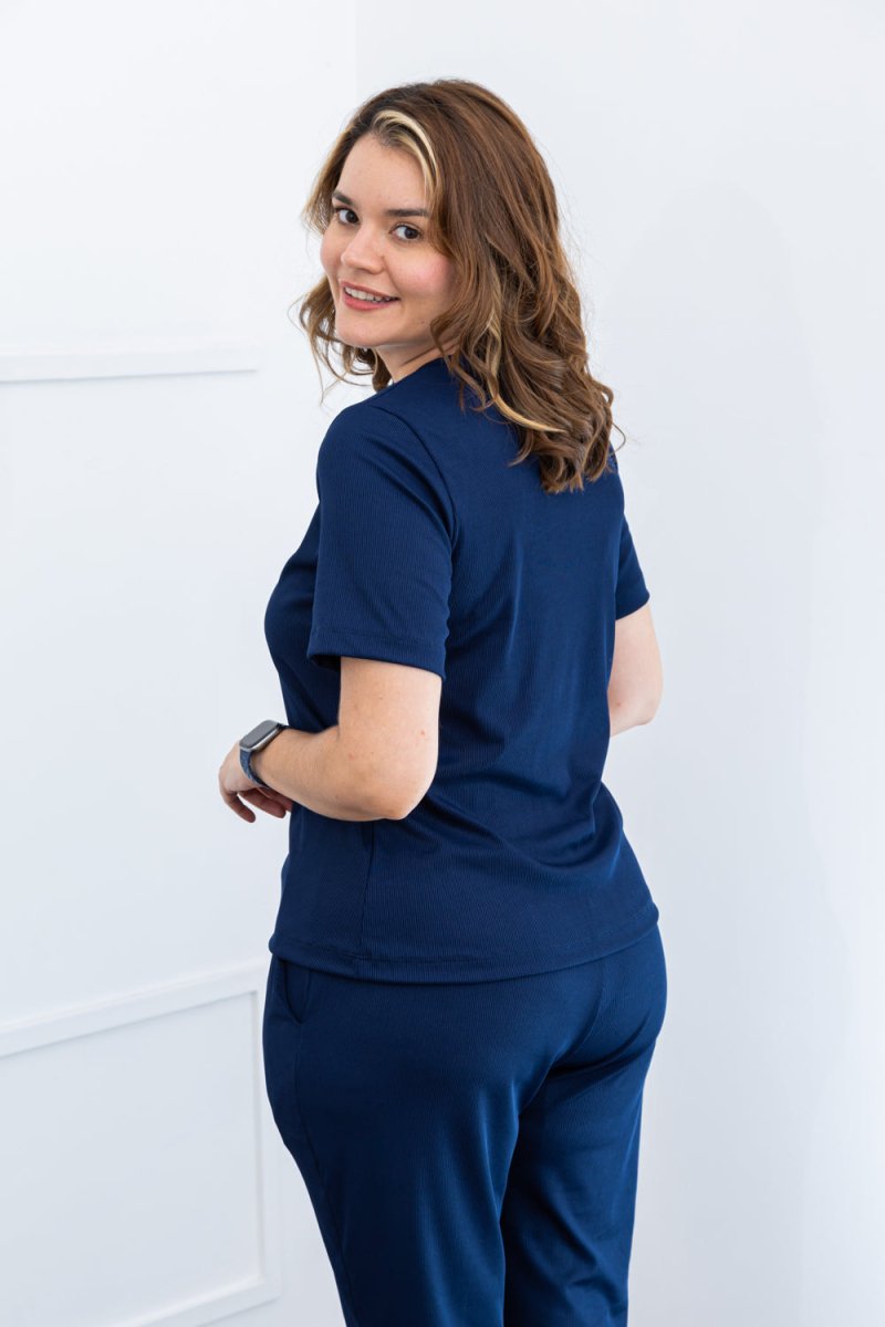 Blusa Nina - Gola V Canelado Flex - Naguirre Shop