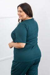 Blusa Nina - Gola V Canelado Flex - Naguirre Shop