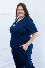 Blusa Nina - Gola V Canelado Flex - Naguirre Shop