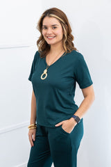 Blusa Nina - Gola V Canelado Flex - Naguirre Shop