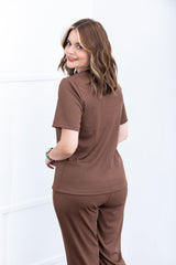 Blusa Nina - Gola V Canelado Flex - Naguirre Shop