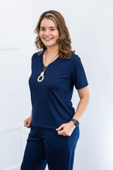 Blusa Nina - Gola V Canelado Flex - Naguirre Shop