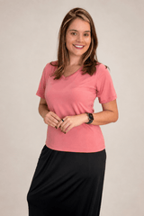 Blusa Osaka - T-Shirt Decote V em Malha Confort - Naguirre Shop