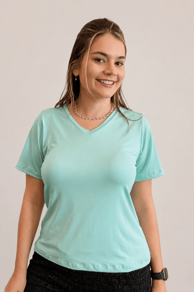 Blusa Osaka - T-Shirt Decote V em Malha Confort - Naguirre Shop