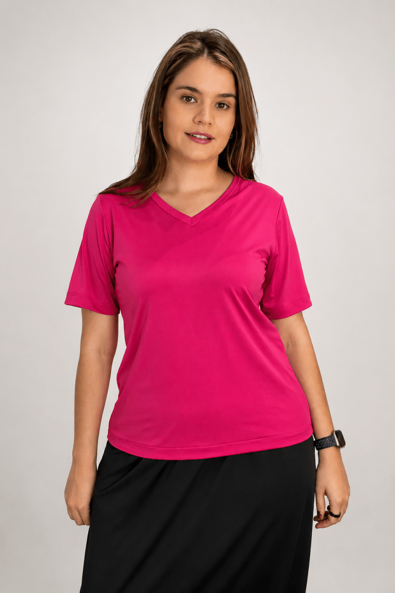Blusa Osaka - T-Shirt Decote V em Malha Confort - Naguirre Shop