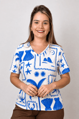 Blusa Osaka - T-Shirt Decote V em Malha Confort - Naguirre Shop