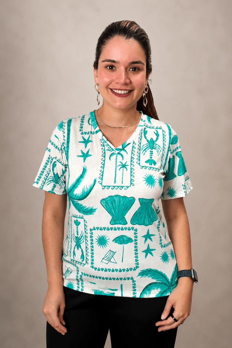 Blusa Osaka - T-Shirt Decote V em Malha Confort - Naguirre Shop
