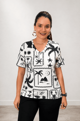 Blusa Osaka - T-Shirt Decote V em Malha Confort - Naguirre Shop
