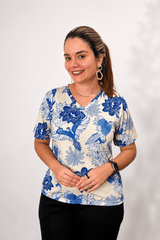 Blusa Osaka - T-Shirt Decote V em Malha Confort - Naguirre Shop