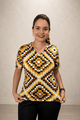 Blusa Osaka - T-Shirt Decote V em Malha Confort - Naguirre Shop