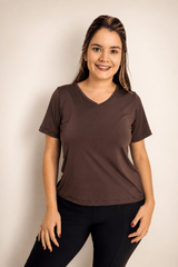 Blusa Osaka - T-Shirt Decote V em Malha Confort - Naguirre Shop
