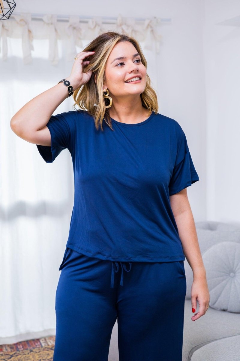 Blusa Paola - Gola Redonda Malha Confort - Naguirre Shop