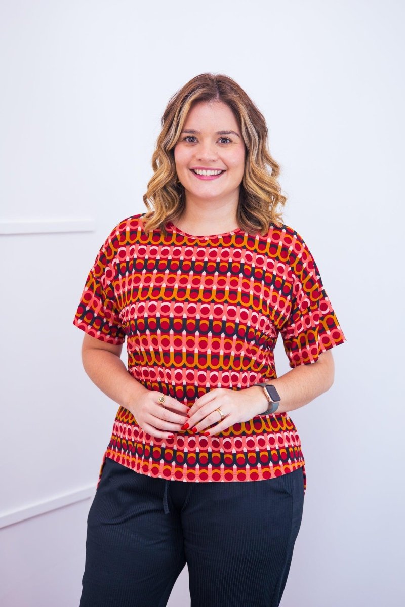 Blusa Paola - Gola Redonda Malha Confort - Naguirre Shop