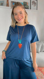 Blusa Paola - Gola Redonda Malha Confort - Naguirre Shop