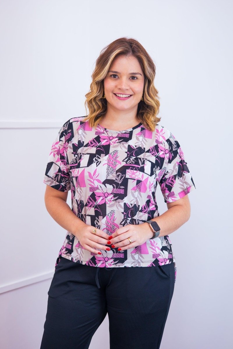 Blusa Paola - Gola Redonda Malha Confort - Naguirre Shop