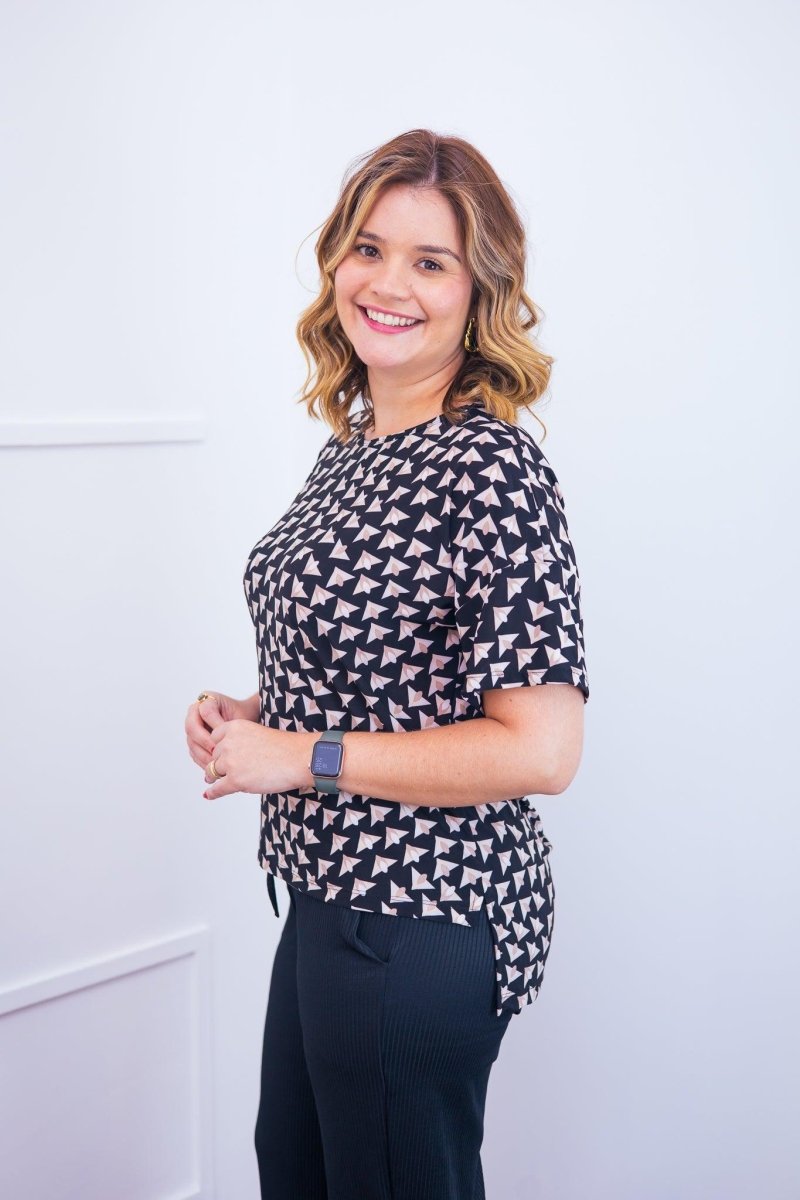 Blusa Paola - Gola Redonda Malha Confort - Naguirre Shop