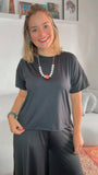 Blusa Paola - Gola Redonda Malha Confort - Naguirre Shop