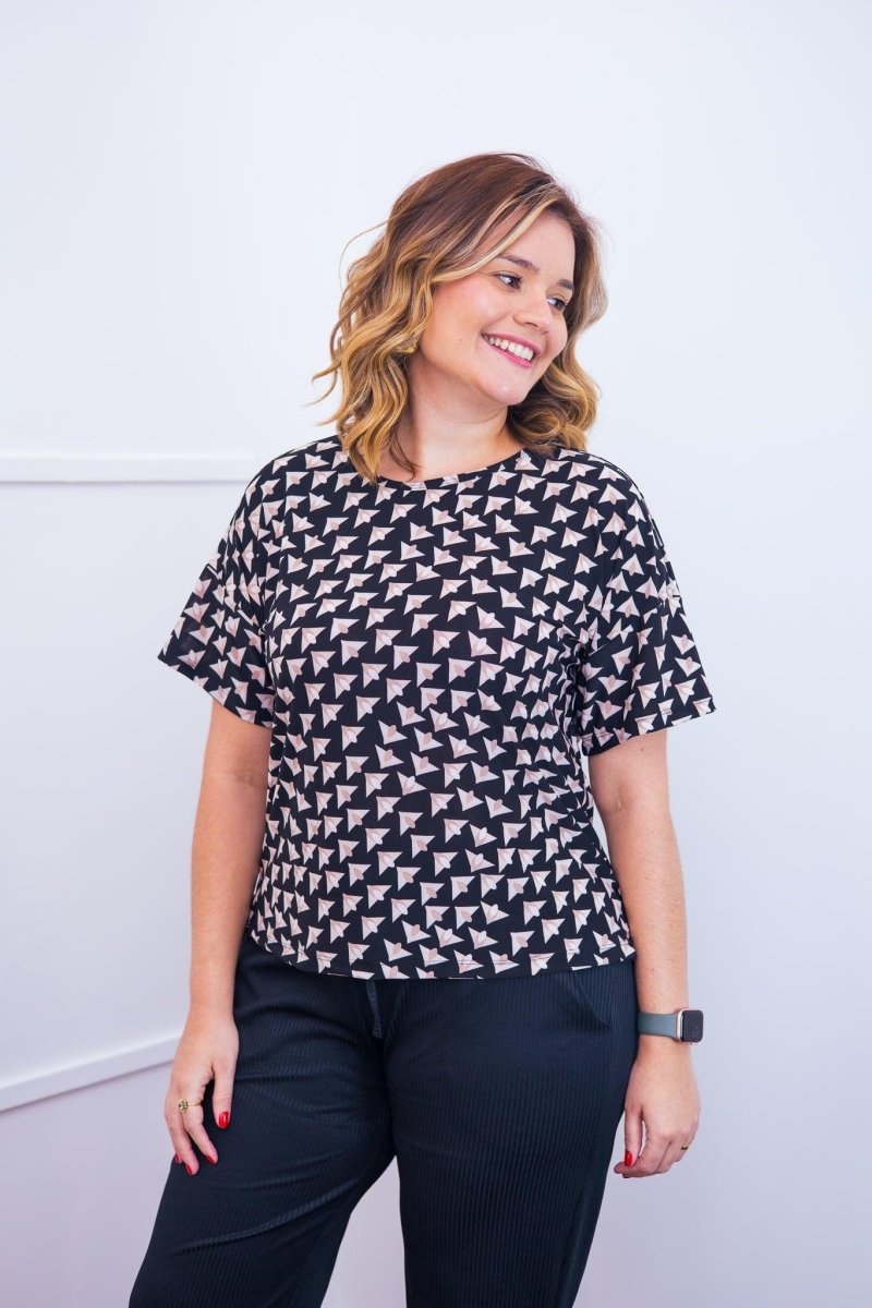 Blusa Paola - Gola Redonda Malha Confort - Naguirre Shop