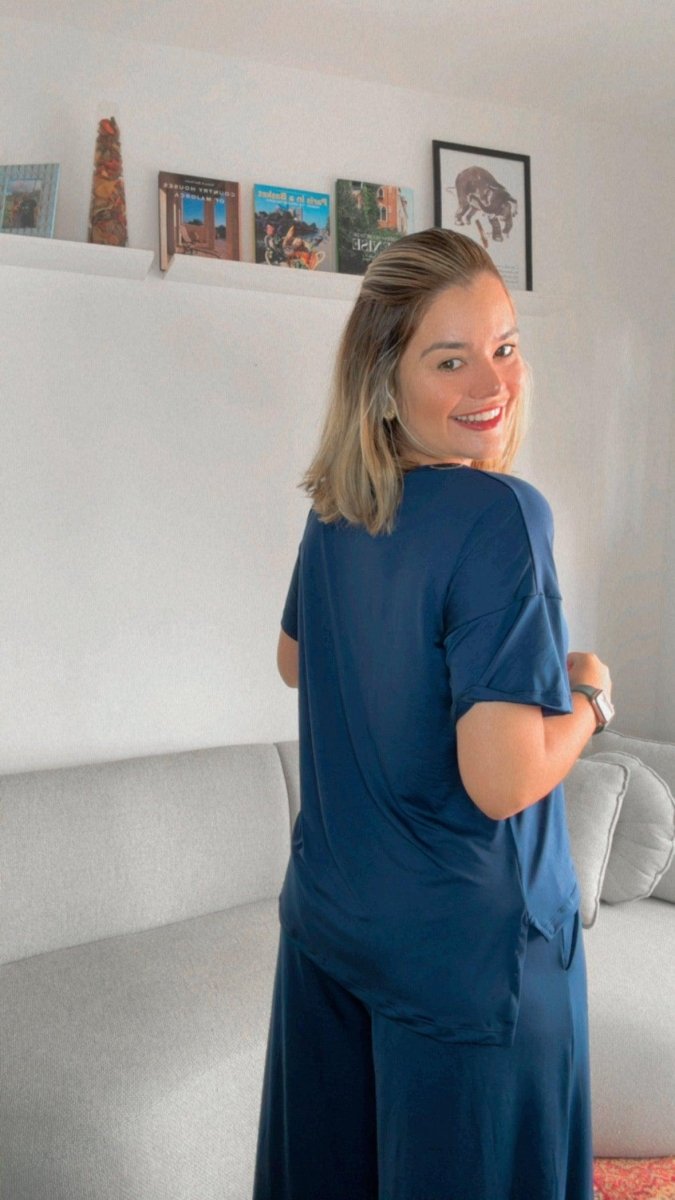 Blusa Paola - Gola Redonda Malha Confort - Naguirre Shop