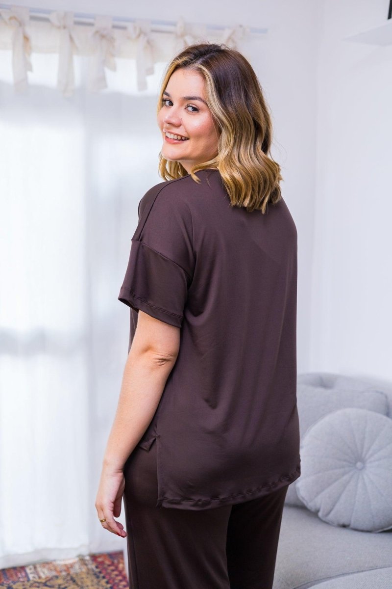 Blusa Paola - Gola Redonda Malha Confort - Naguirre Shop