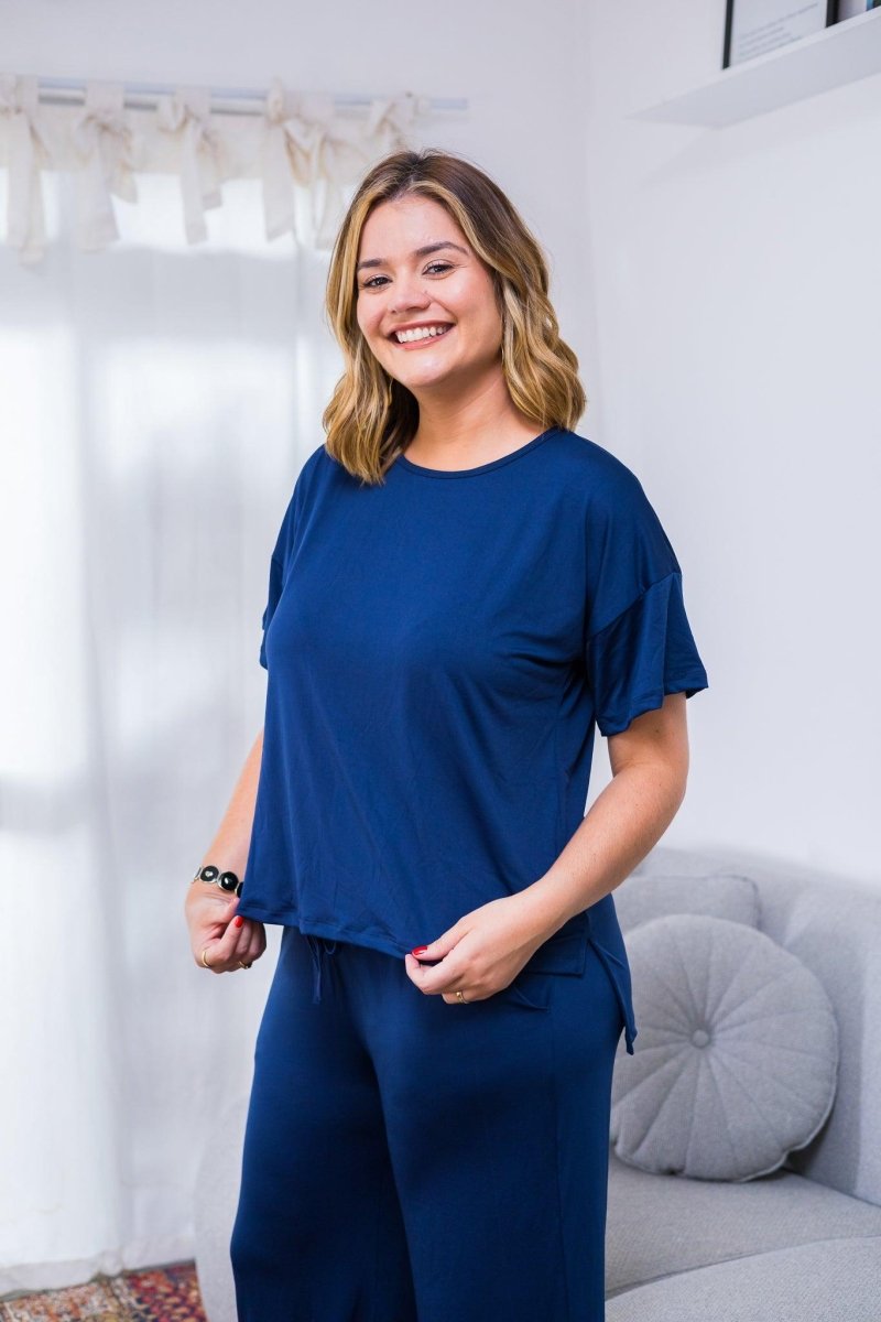 Blusa Paola - Gola Redonda Malha Confort - Naguirre Shop