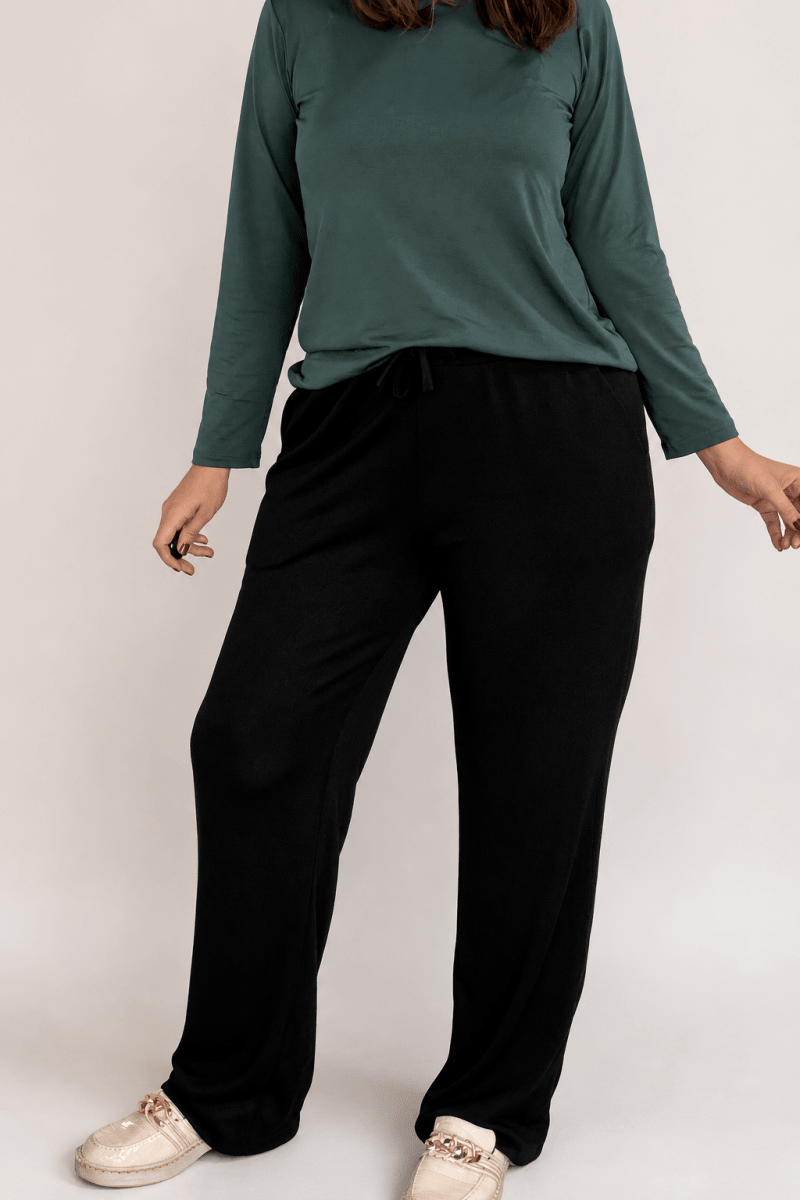 Calça Aspen - Pantalona com Bolsos Faca em Lãzinha Premium - Naguirre Shop