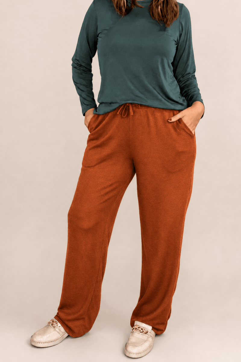 Calça Aspen - Pantalona com Bolsos Faca em Lãzinha Premium - Naguirre Shop