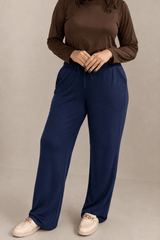 Calça Aspen - Pantalona com Bolsos Faca em Lãzinha Premium - Naguirre Shop