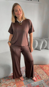 Calça Martina - Pantalona Malha Confort - Naguirre Shop