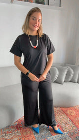 Calça Martina - Pantalona Malha Confort - Naguirre Shop