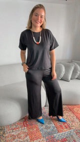 Calça Martina - Pantalona Malha Confort - Naguirre Shop