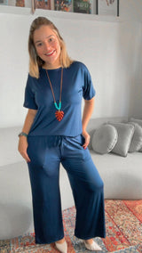 Calça Martina - Pantalona Malha Confort - Naguirre Shop