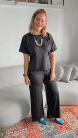 Calça Martina - Pantalona Malha Confort - Naguirre Shop