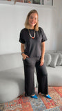 Calça Martina - Pantalona Malha Confort - Naguirre Shop