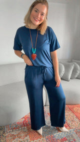 Calça Martina - Pantalona Malha Confort - Naguirre Shop