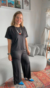 Calça Martina - Pantalona Malha Confort - Naguirre Shop