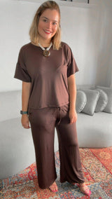 Calça Martina - Pantalona Malha Confort - Naguirre Shop