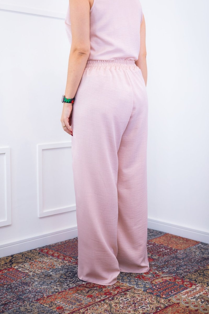 Calça Maxi Renata – Pantalona em Linho Light com Bolsos Laterais - Naguirre Shop