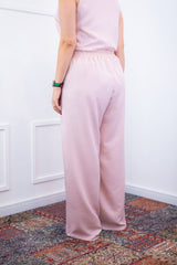 Calça Maxi Renata – Pantalona em Linho Light com Bolsos Laterais - Naguirre Shop
