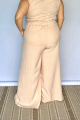 Calça Maxi Renata – Pantalona em Linho Light com Bolsos Laterais - Naguirre Shop