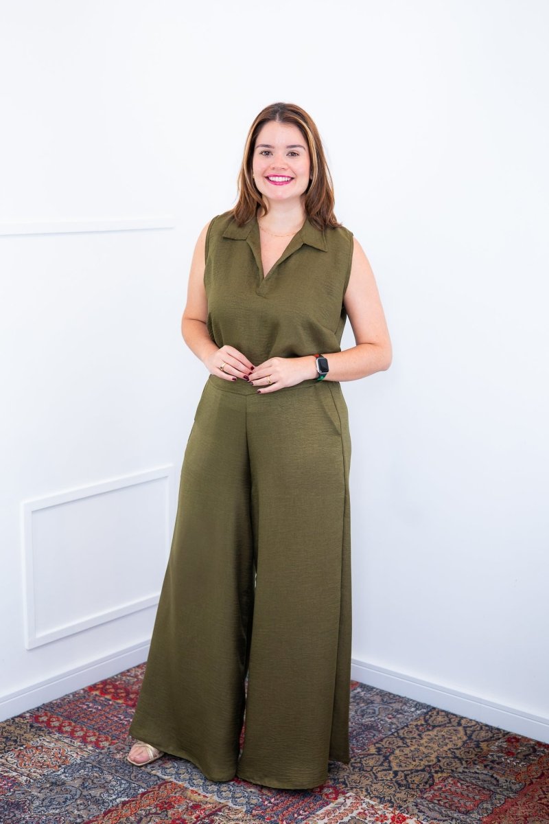 Calça Maxi Renata – Pantalona em Linho Light com Bolsos Laterais - Naguirre Shop