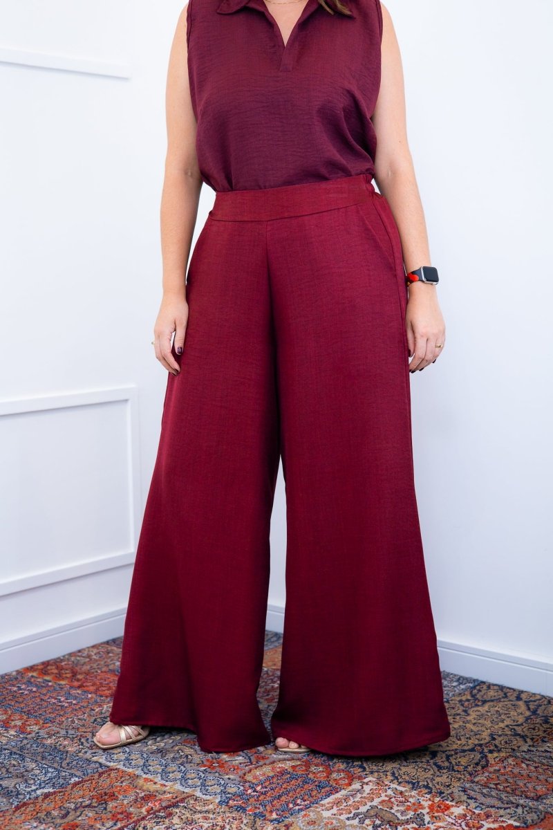 Calça Maxi Renata – Pantalona em Linho Light com Bolsos Laterais - Naguirre Shop