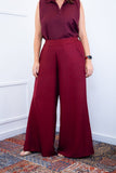 Calça Maxi Renata – Pantalona em Linho Light com Bolsos Laterais - Naguirre Shop